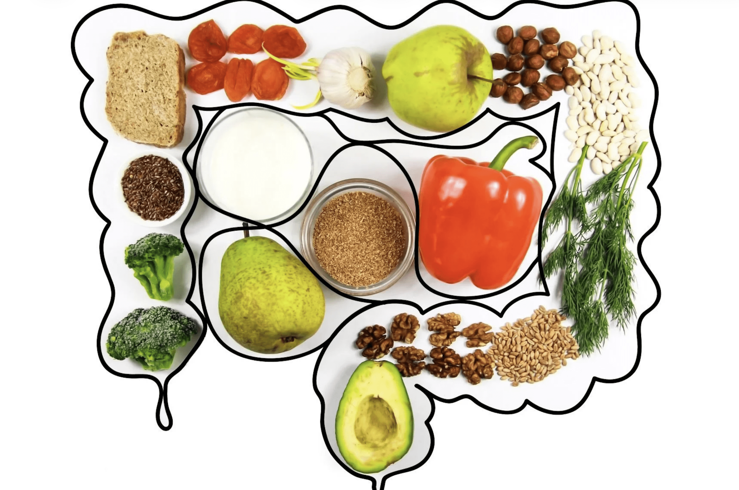 Gut health dietitian approved fiber-rich meal with berries, oats and seeds to support digestion.